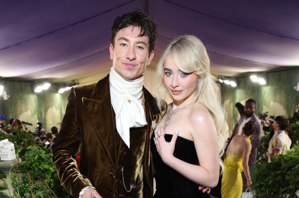 Sabrina Carpenter Gets Kiss on Cheek From Barry Keoghan While Getting Ready for Met Gala