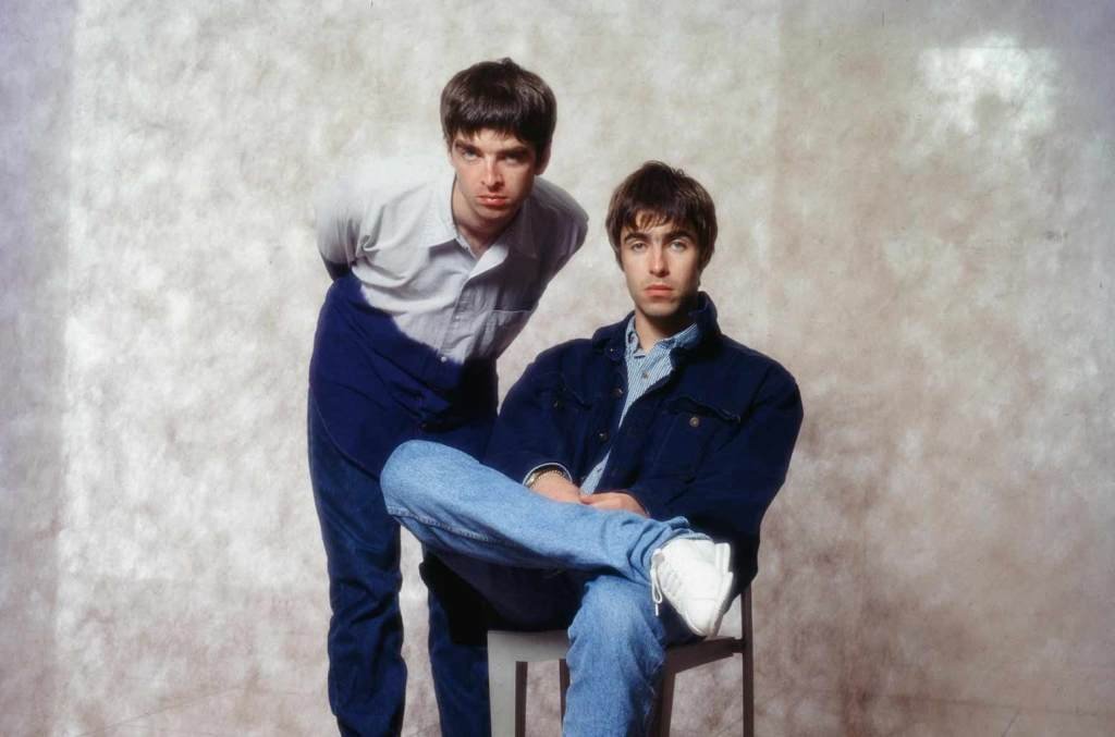 Noel Gallagher and Liam Gallagher of Oasis 1994 billboard 1548