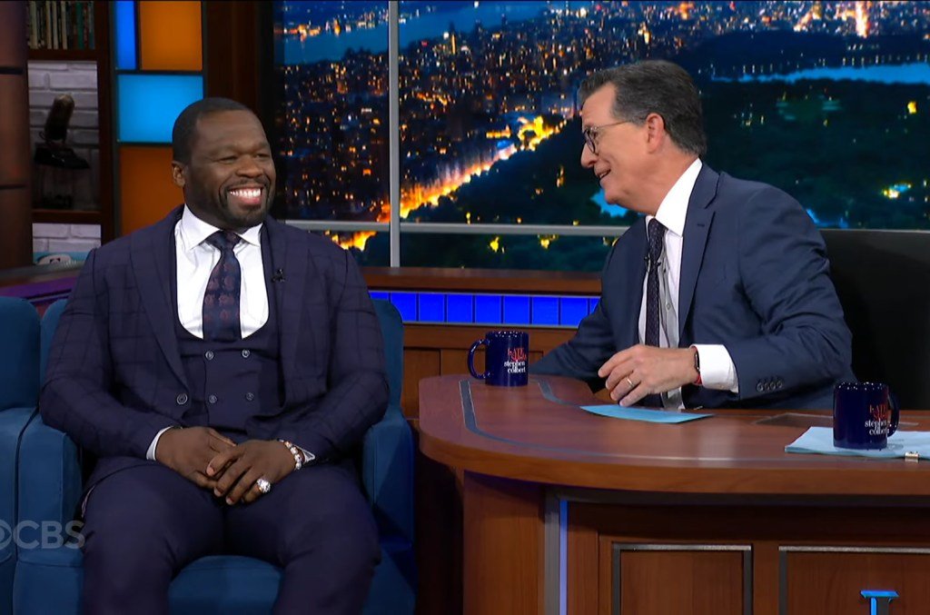 Curtis 50 Cent Jackson late show colbert billboard 1548