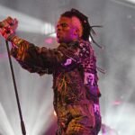 1737062236 Yeti Bones of Ho99o9 performs on the Truth stage during day 2 of Glastonbury Festival 2023 at Worthy