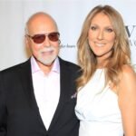 Celine Dion and Rene Angelil posing