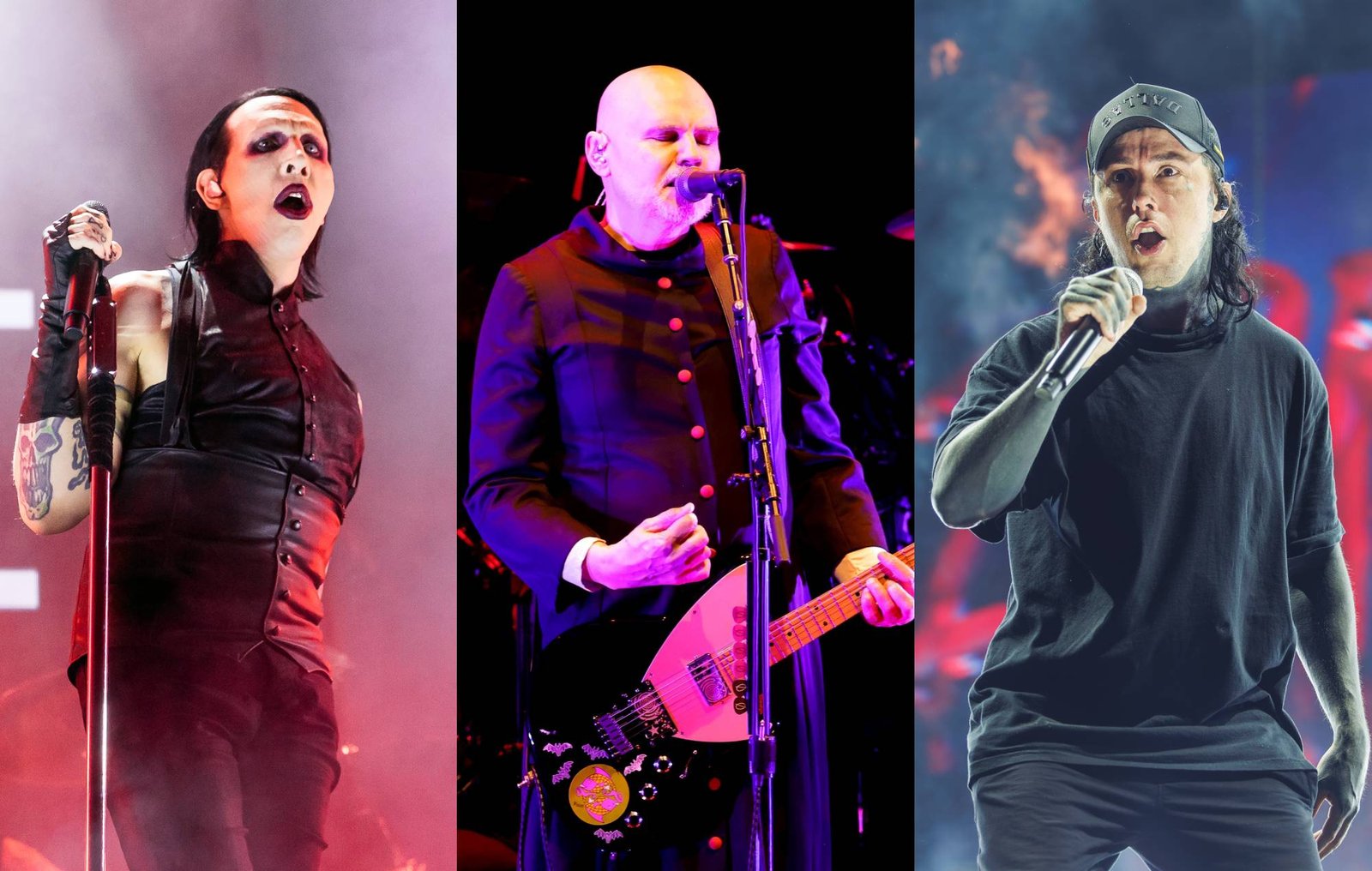 Marylin Manson Billy Corgan and Ronnie Radke. Credit Medios y Media Kevin Winter and Javier Bragado