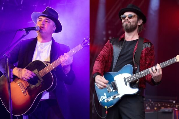 Pete Doherty and Supergrass Gaz Coombes. Credit Roberto Ricciuti and Luke Brennan via GETTY