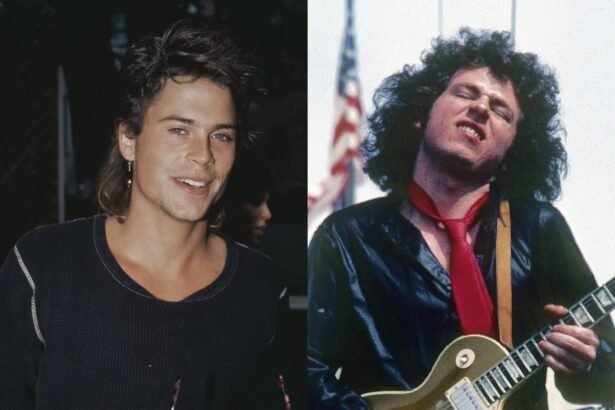 Rob Lowe and Totos Steve Lukather. Credit Larry Hulst and Vinnie Zuffante via GETTY