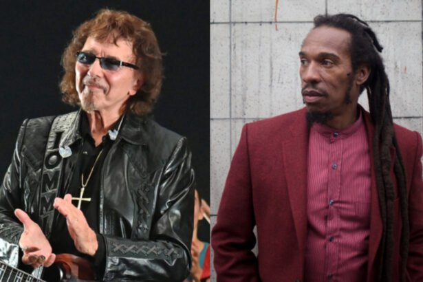 Tony Iommi of Black Sabbath and Benjamin Zephaniah. Credits Dave Benett and Richard Ecclestone