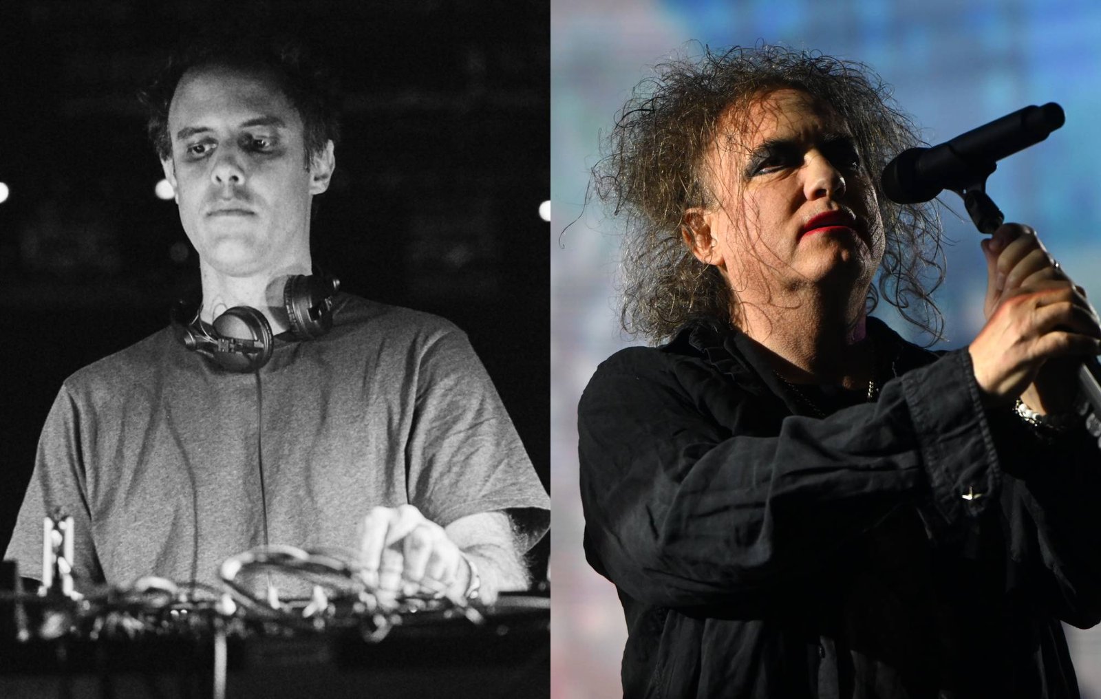 Four Tet and The Cures Robert Smith. Credit Koury Angelo and Daniel Boczarski via GETTY