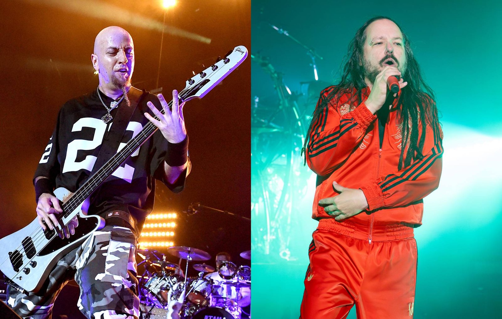 Shavo Odadjian and KoRns Jonathan Davis. Credit Kevin Winter and Steve Jennings via GETTY